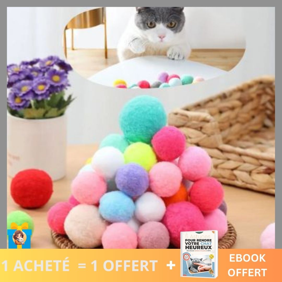 balles pour chat en peluche offre